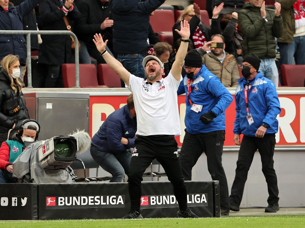 Steffen Baumgart jubelt gegen Mainz.