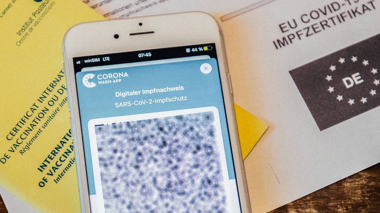 In dieser Corona-Warn-App ist das EU-Covid-19 Impfzertifikat erfolgreich eingescannt worden. Das Bild ist am 14. Juni 2022 entstanden.