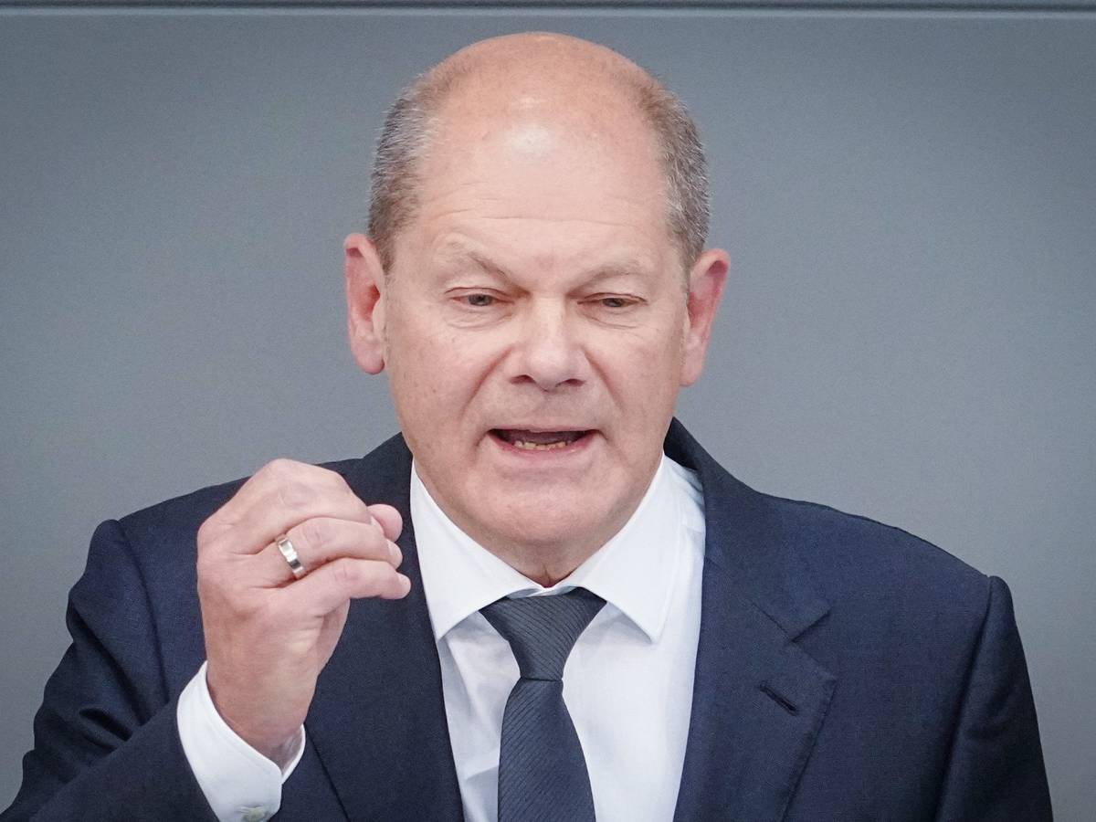Bundeskanzler Olaf Scholz (SPD) sprach am 1. Juni 2022 in der Generaldebatte der Haushaltswoche im Bundestag.