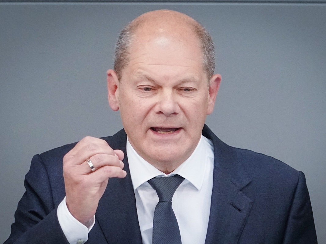 Bundeskanzler Olaf Scholz (SPD) sprach am 1. Juni 2022 in der Generaldebatte der Haushaltswoche im Bundestag.