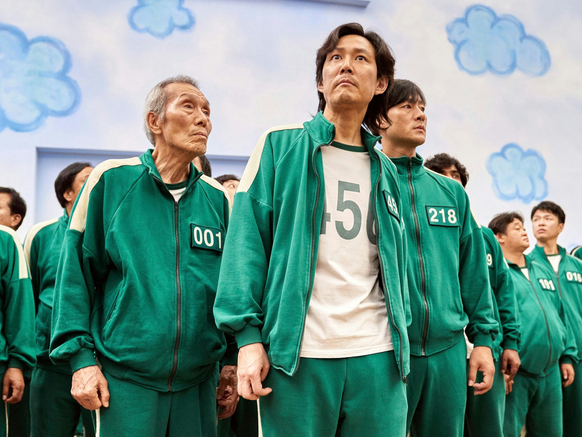 Einige der Hauptdarsteller der Netflix-Serie „Squid Game“.