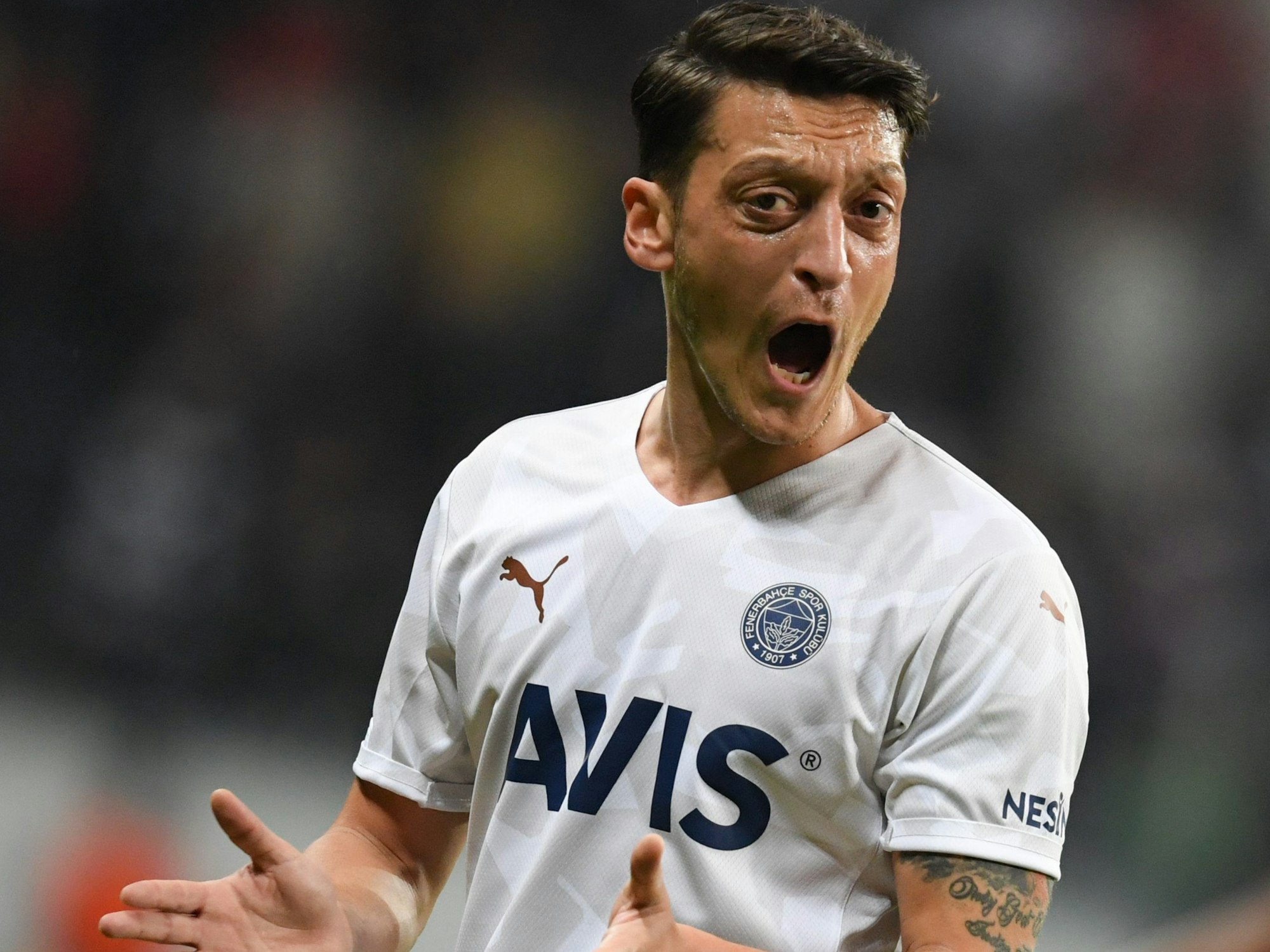 Istanbuls Mesut Özil brüllt auf dem Platz.