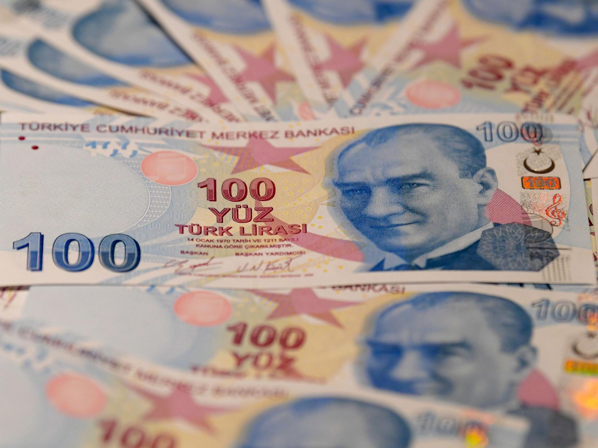 Banknoten der türkischen Lira.