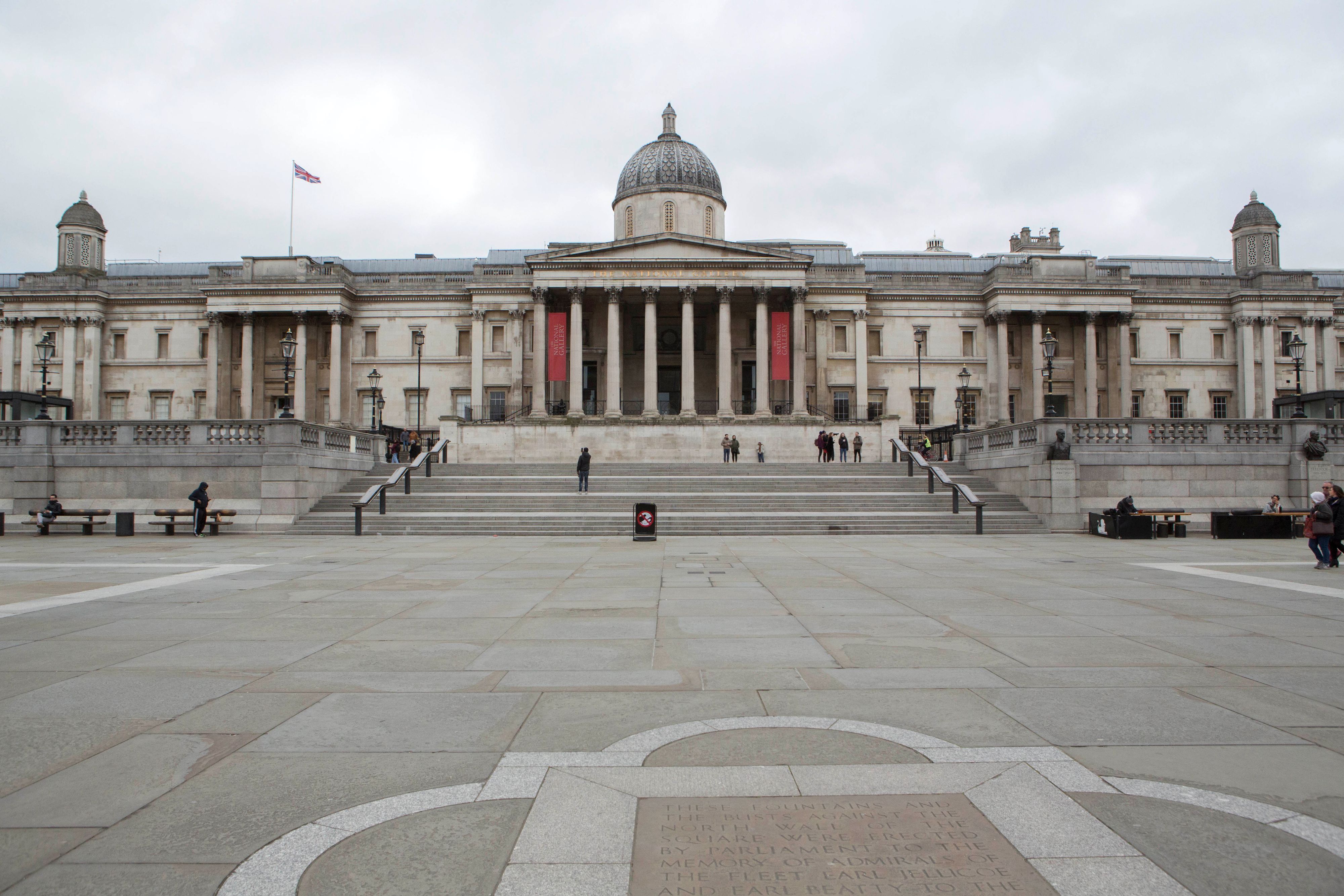 Blick auf den Trafalgar Square in London im Mai 2020. Der Platz wurde am Samstag (4. Juni) vorübergehend evakuiert.