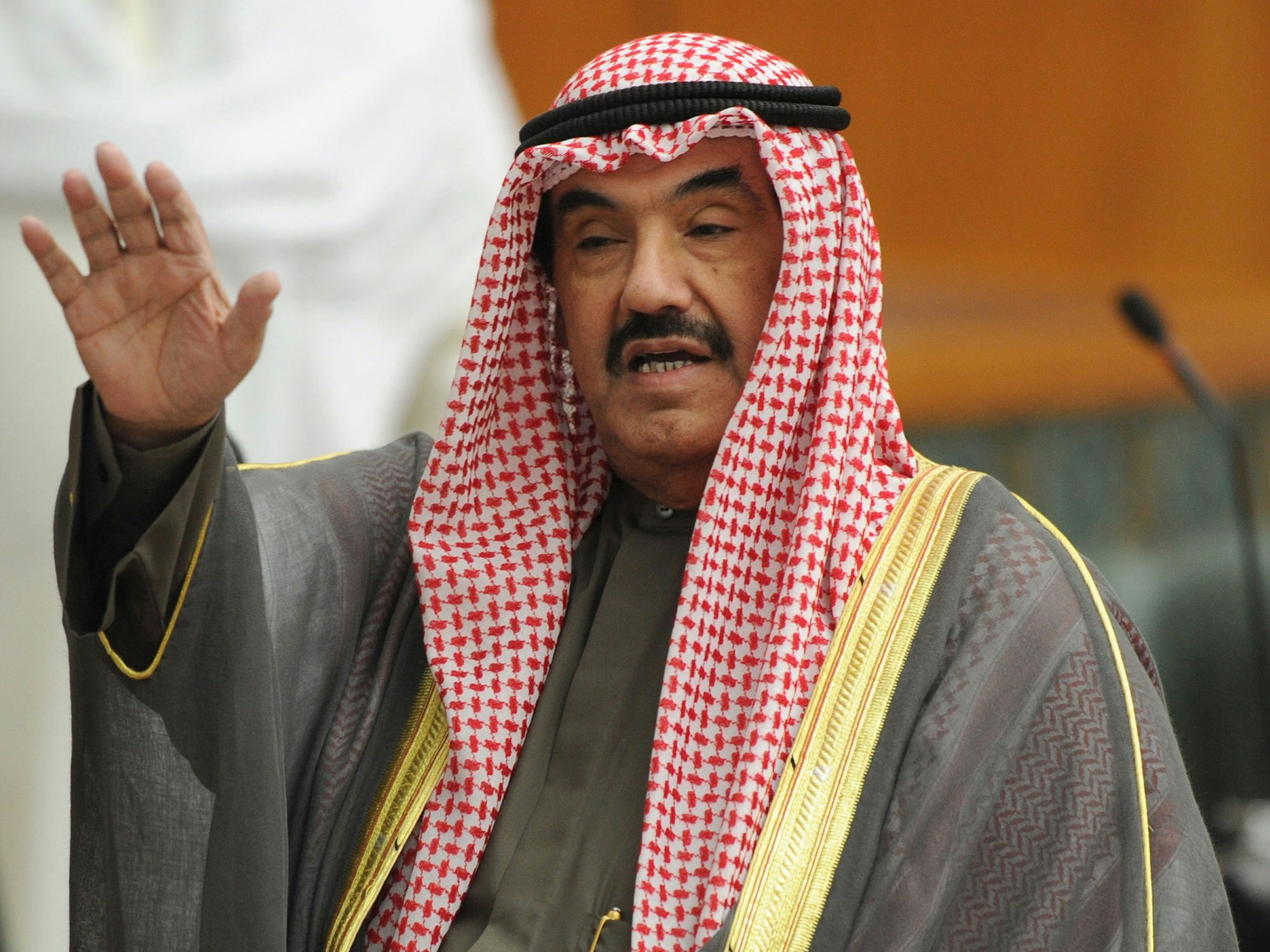 Das Foto zeigt Sheikh Ahmad Nasser Al-Mohammad Al-Sabah am 14.06.2011 in der Stadt Kuwait. Er war von 2006 bis 2011 Premierminister des Emirats.