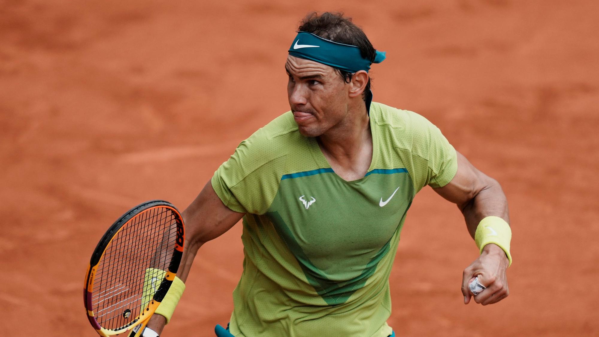 Rafael Nadal jubelt über einen Punktgewinn im Match gegen Casper Ruud.