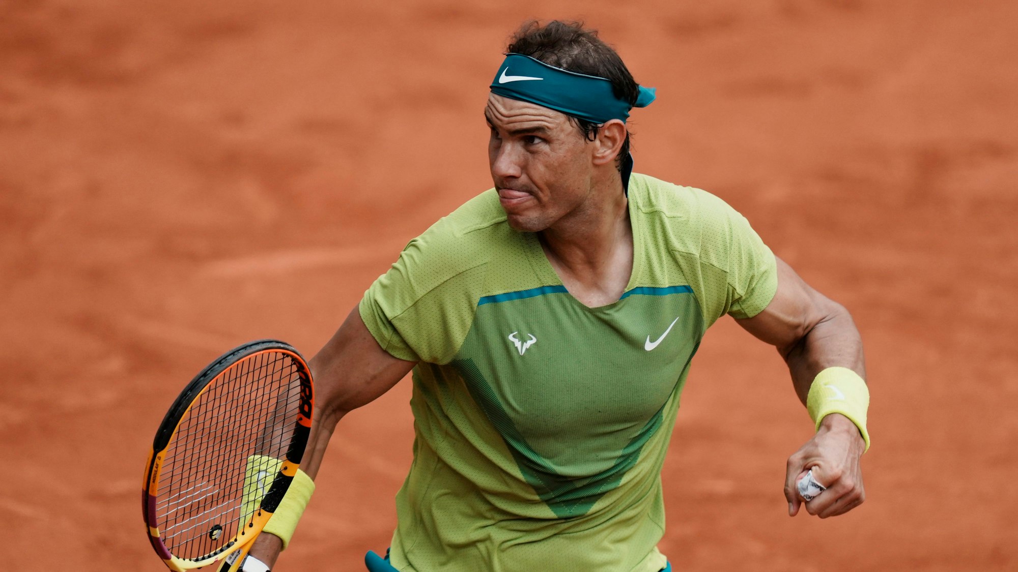 Rafael Nadal jubelt über einen Punktgewinn im Match gegen Casper Ruud.
