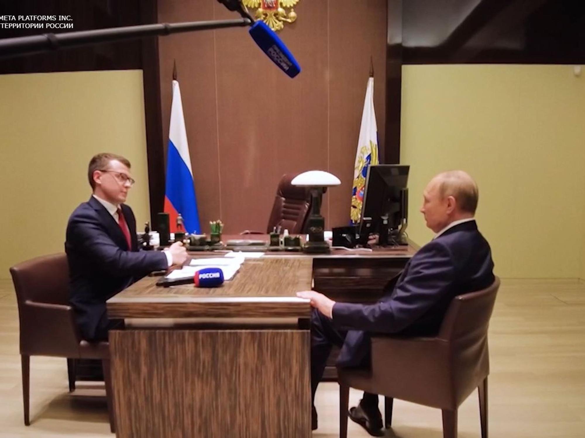 Der russische Präsident Wladimir Putin gibt am 5. Juni ein Interview mit dem Staatssender „Rossija 1“.