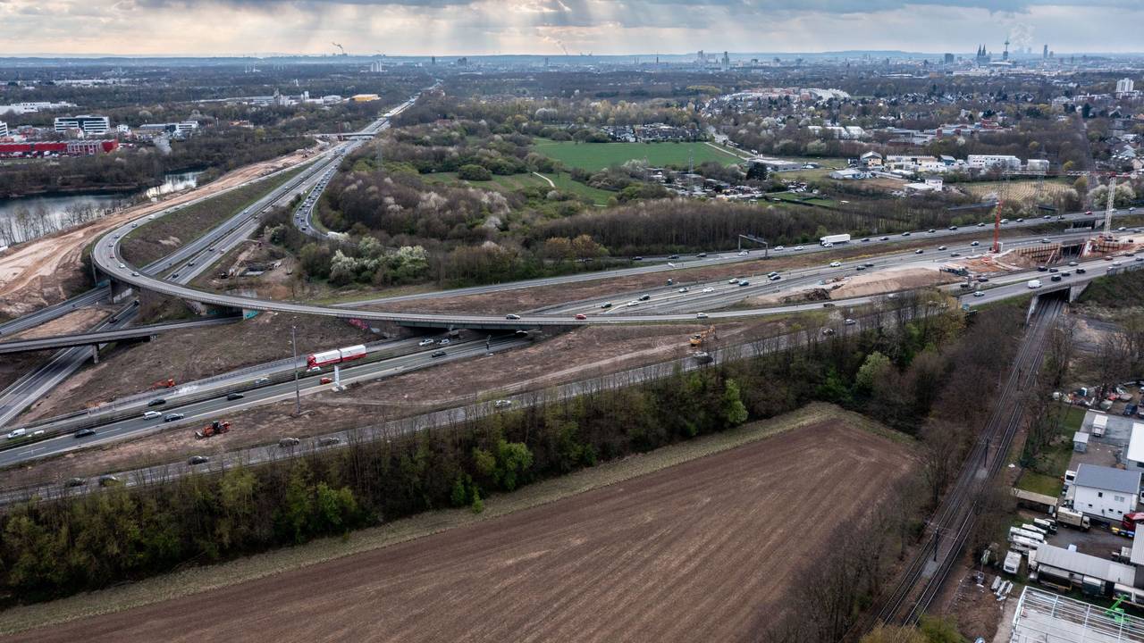 Luftaufnahme des Heumarer Dreiecks in Köln.