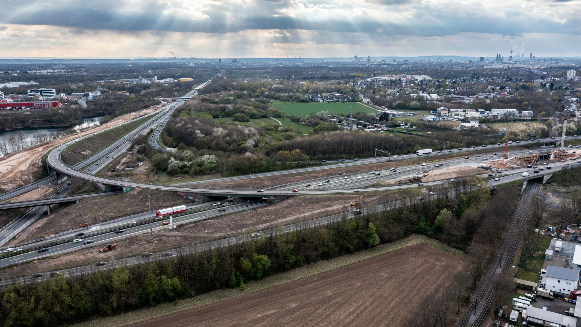 Blick auf das Autobahnkreuz Heumar