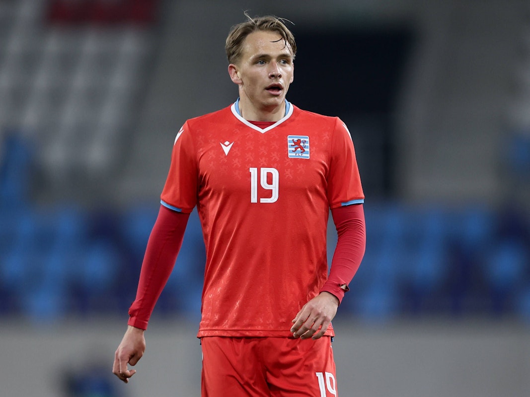 Bei der Partie gegen Nordirland schaut sich FC-Kicker Mathias Olesen genau das Spielgeschehen an.