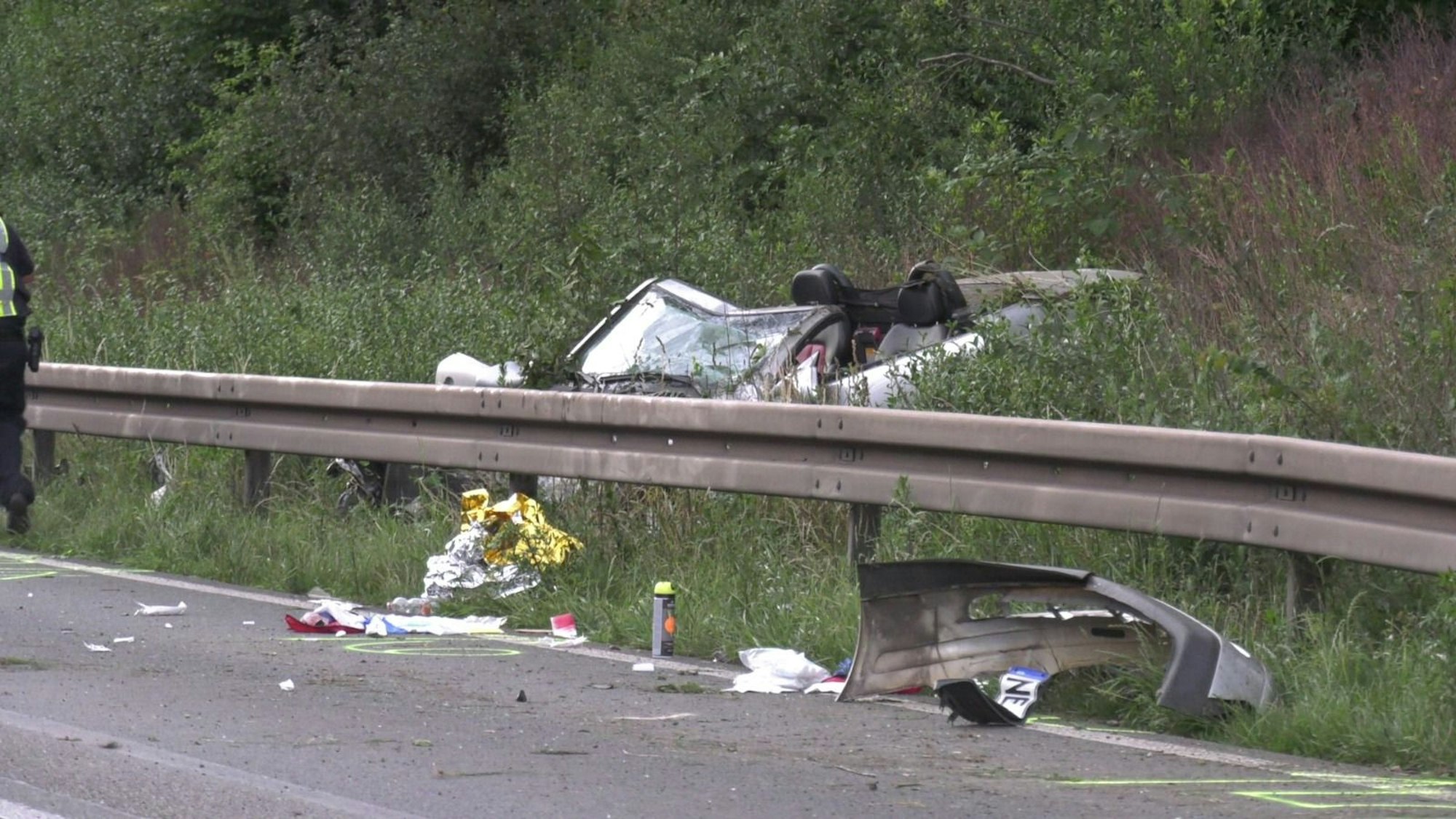 Unfallort auf der A 57 in Köln