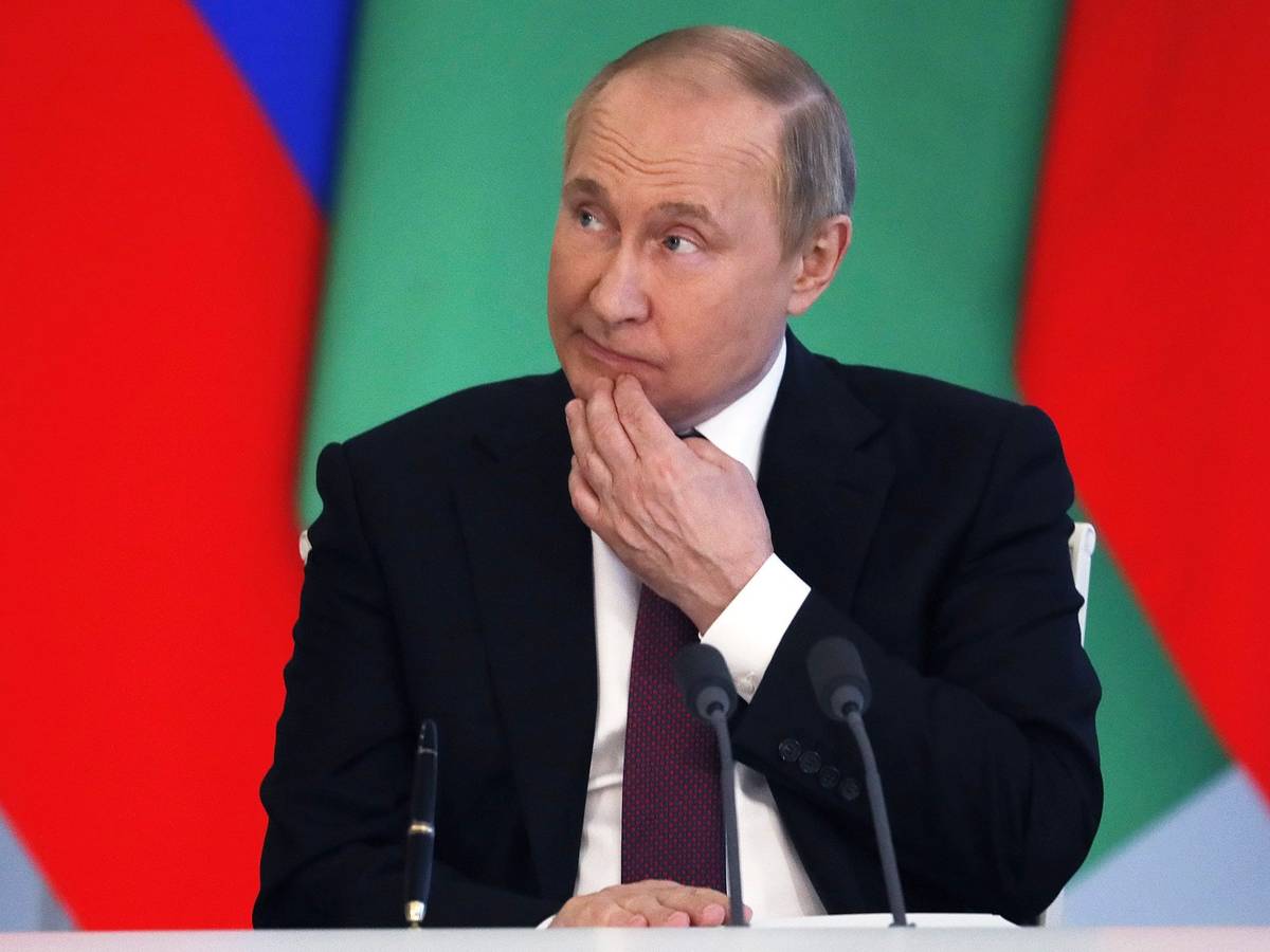 Wladimir Putin bei einer Pressekonferenz am 10. Juni 2022 in Moskau.