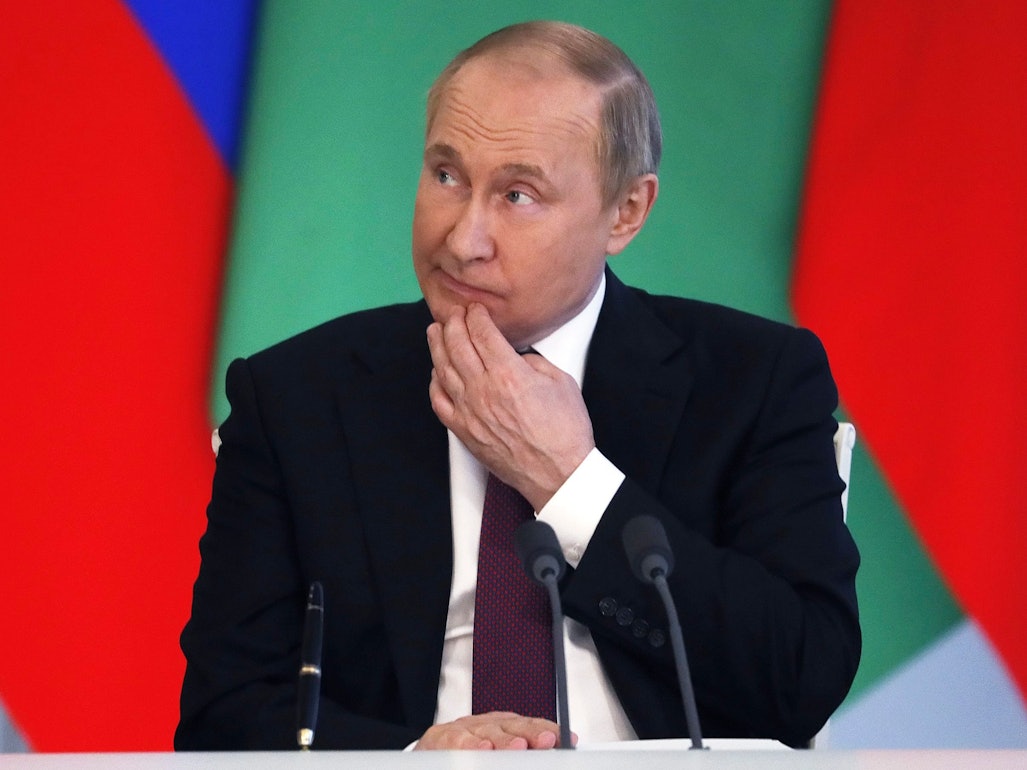 Wladimir Putin bei einer Pressekonferenz am 10. Juni 2022 in Moskau.