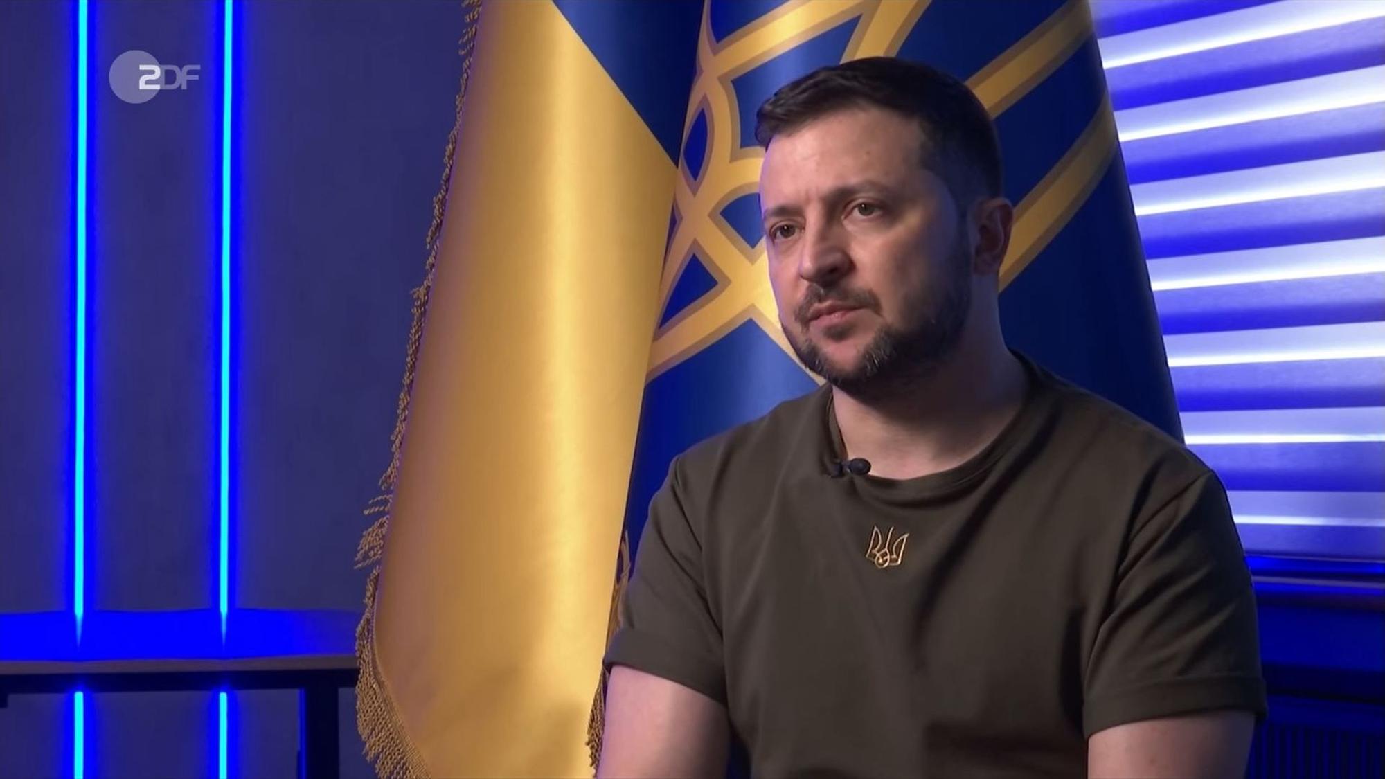 Wolodymyr Selenskyj am Montagabend im „heute journal“.