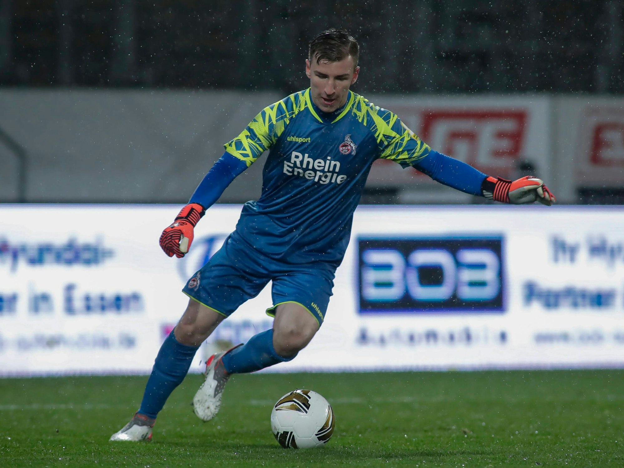 Daniel Adamczyk im Spiel der U21 des 1. FC Köln gegen Rot-Weiß-Essen, hier am 1. April 2022.