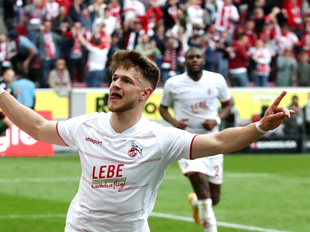 Jan Thielmann erzielte in der vergangenen Bundesliga-Saison drei Treffer, unter anderem zum 3:1-Sieg gegen Arminia Bielefeld am 23. April 2022.