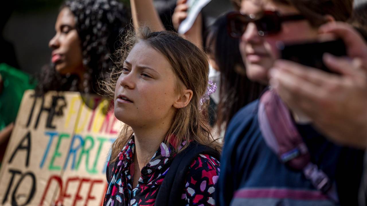 Normalerweise kämpft Greta Thunberg in Demos für das Klima, wie hier am 3. Juni bei Fridays for Future in Stockholm. Nun hat sie ein ungewöhnliches Protest-Foto gepostet.