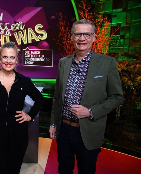 Barbara Schöneberger, Thomas Gottschalk (l.) und Günther Jauch.