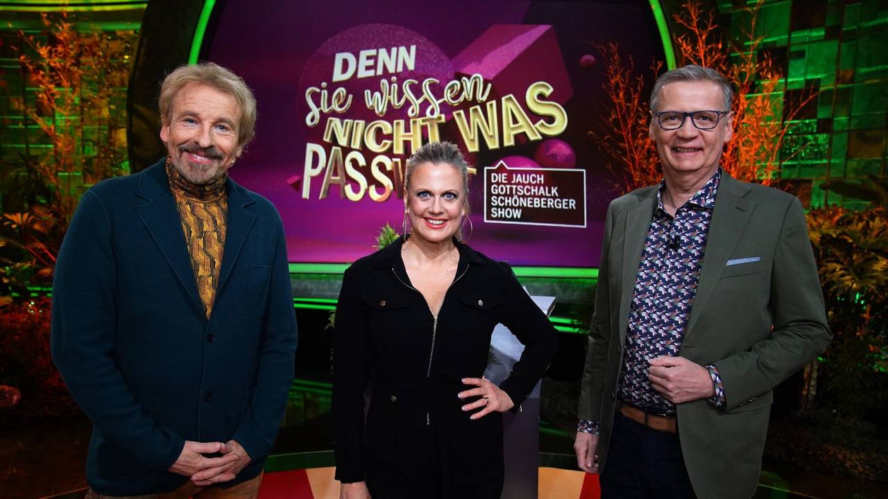 Barbara Schöneberger, Thomas Gottschalk (l.) und Günther Jauch.