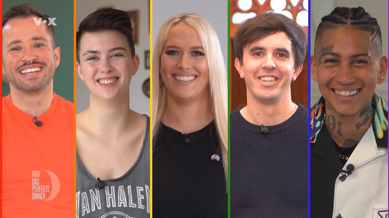 "Woche der Vielfalt" bei "Das Perfekte Dinner": Das Foto zeigt die fünf Kandidatinnen und Kandidaten