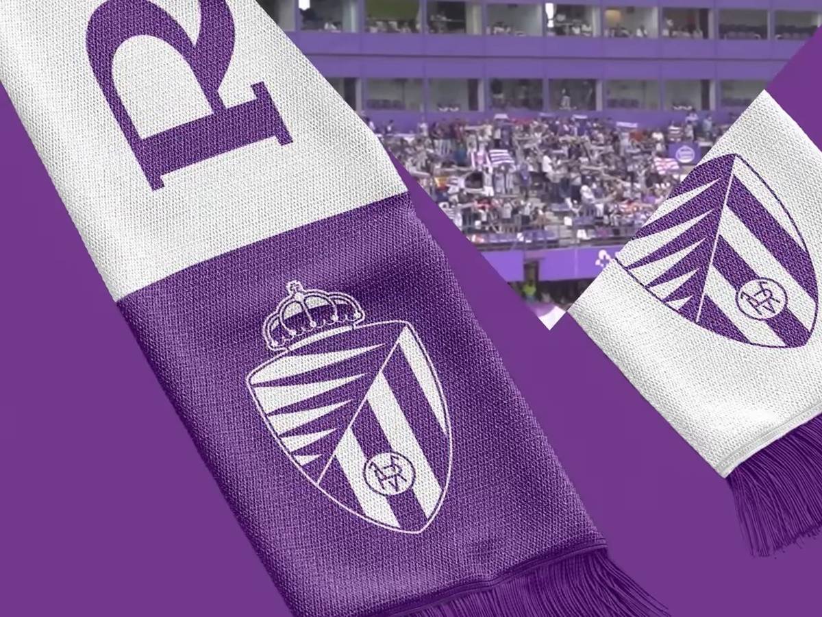 Ein animierter Fan-Schal präsentiert in einem Video das neue Wappen des spanischen Fußball-Vereins Real Valladolid.