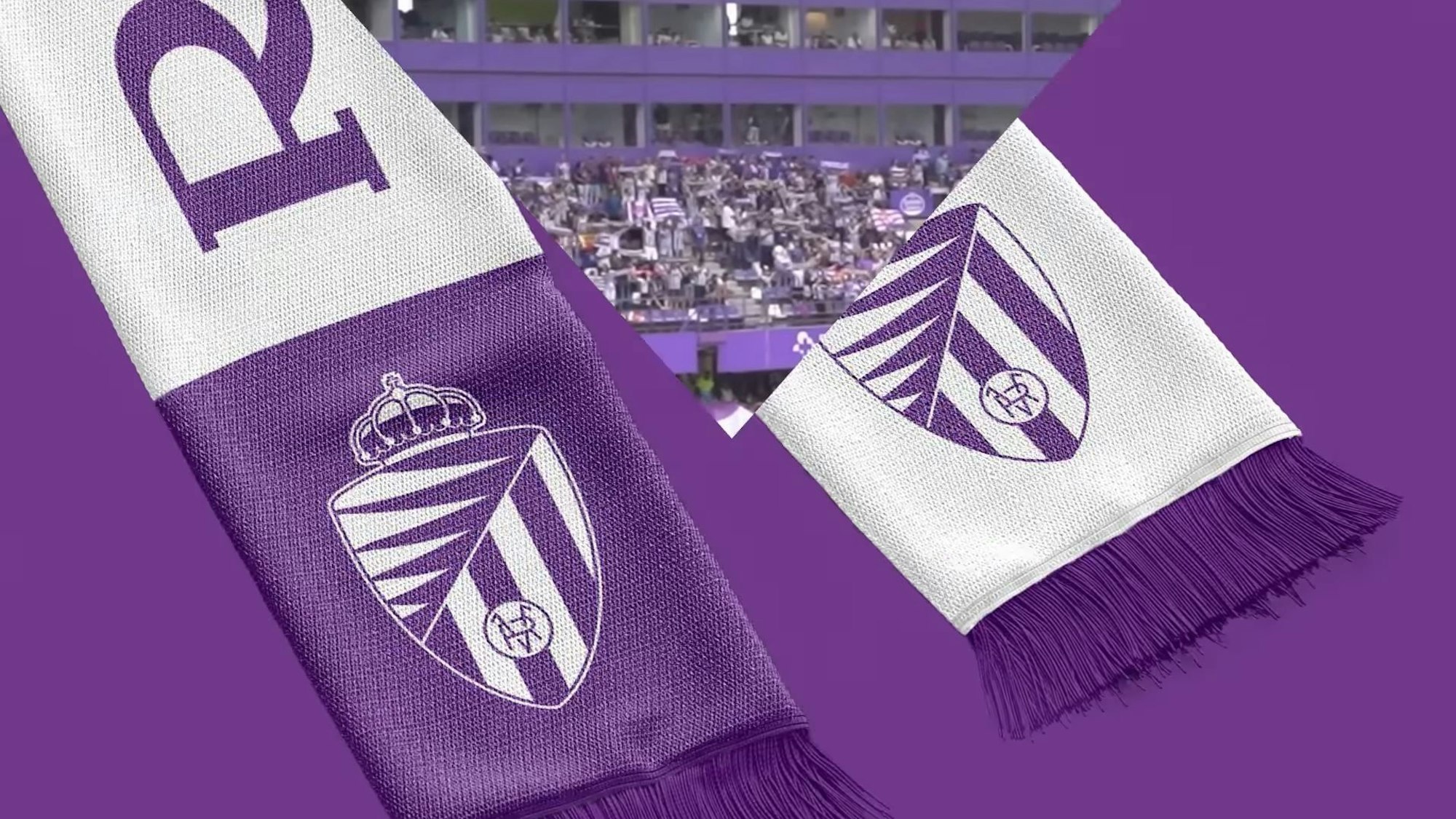 Ein animierter Fan-Schal präsentiert in einem Video das neue Wappen des spanischen Fußball-Vereins Real Valladolid.