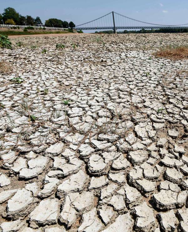 Ein trockener Teil des Loire-Flussbetts ist in Westfrankreich zu sehen. Das Foto wurde am 11.08.2020 aufgenommen.