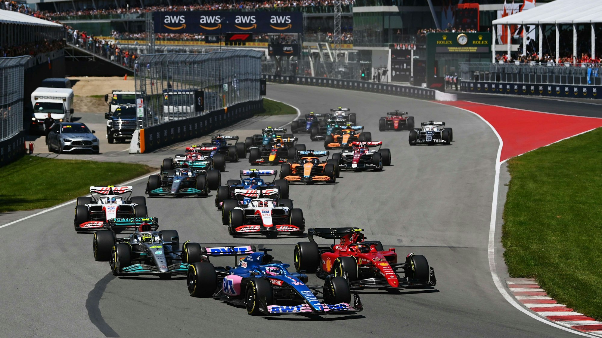 Der Start beim Rennen der Formel 1 in Kanada. Rollt die Königsklasse des Motorsports bald auch durch Madrid?