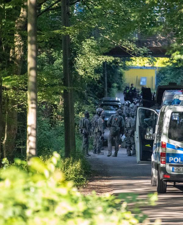 Polizeiwagen in Essen im Einsatz