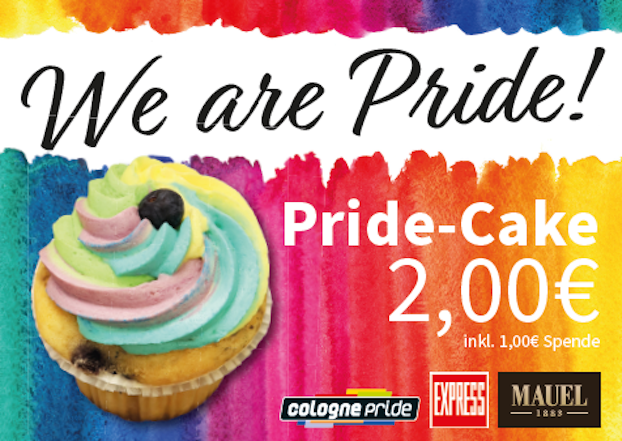 Die Traditionsbäckerei MAUEL1883 aus Meckenheim verkauft zum Kölner CSD 2022 bunte Pride Cakes.