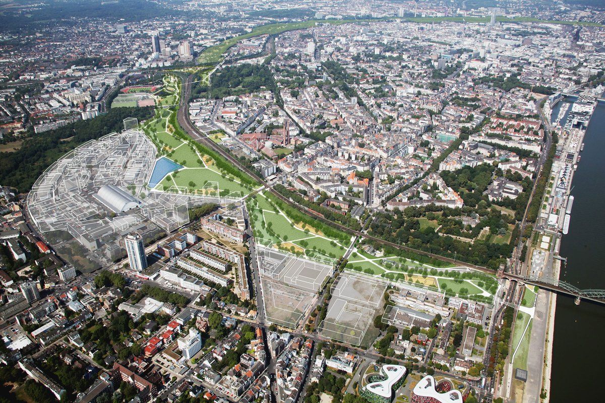 Eine Grafik zeigt die Parkstadt Süd im Kölner Süden.