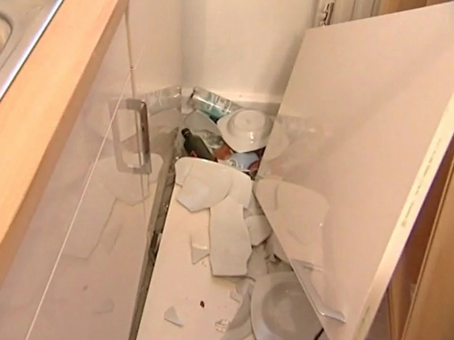 Ein Bild der Zerstörung bietet sich in Bensons Küche.