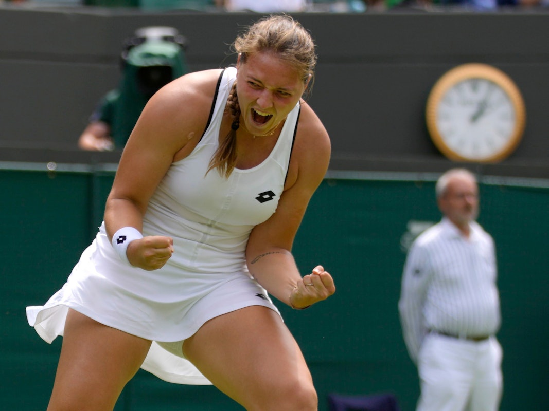 Jule Niemeier jubelt über ihren Sieg gegen Anett Kontaveit.