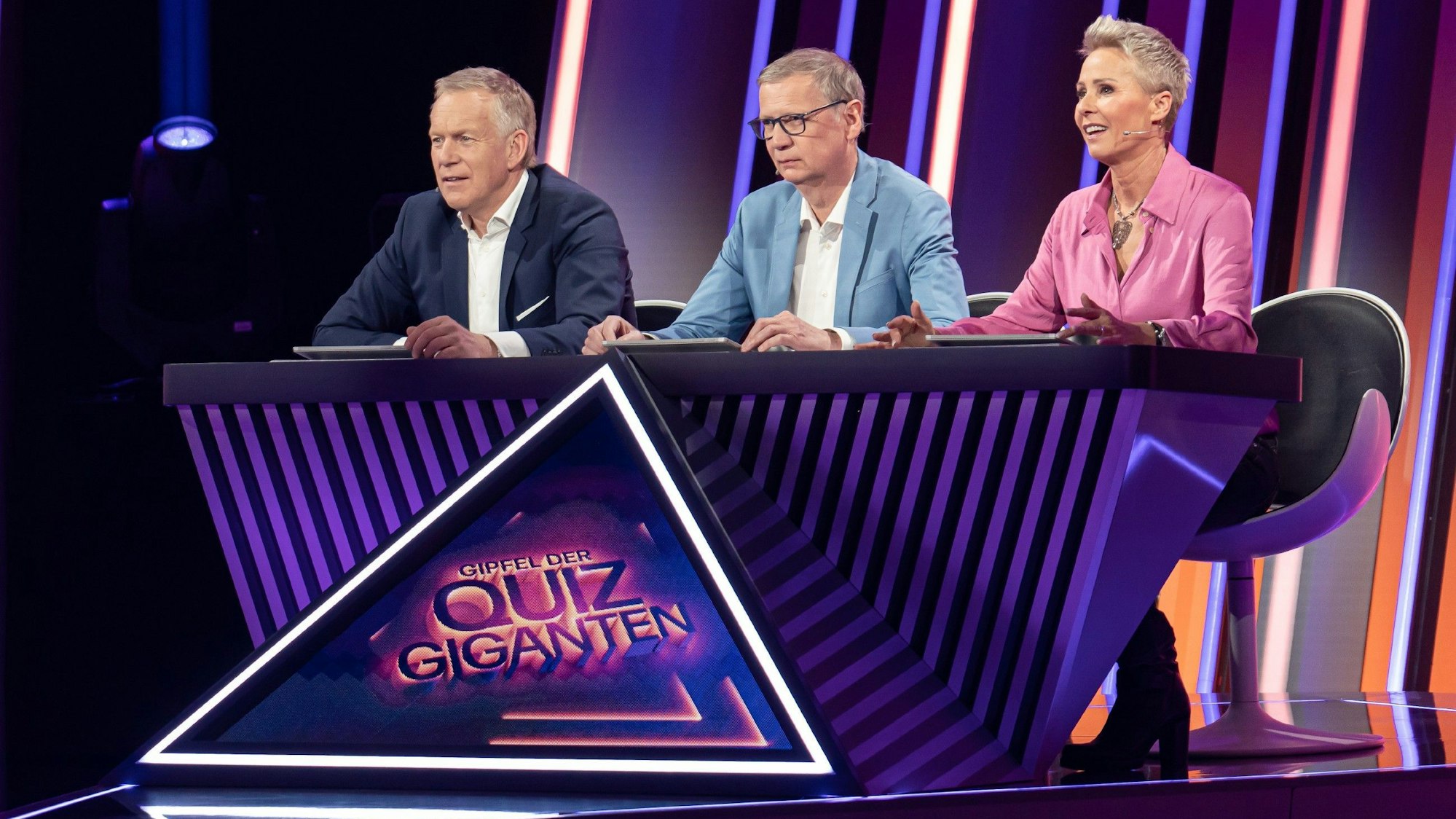 Die Quiz-Master Johannes B. Kerner (l.), Günther Jauch und Sonja Zietlow.