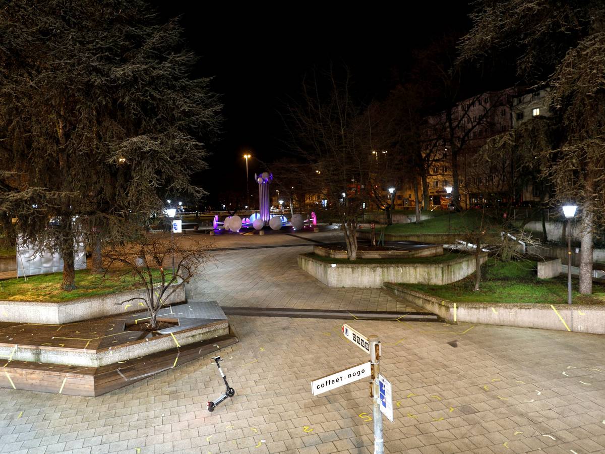 Der Ebertplatz in Köln bei Nacht.