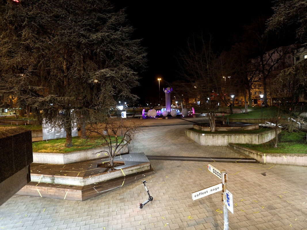 Der Ebertplatz in Köln bei Nacht.