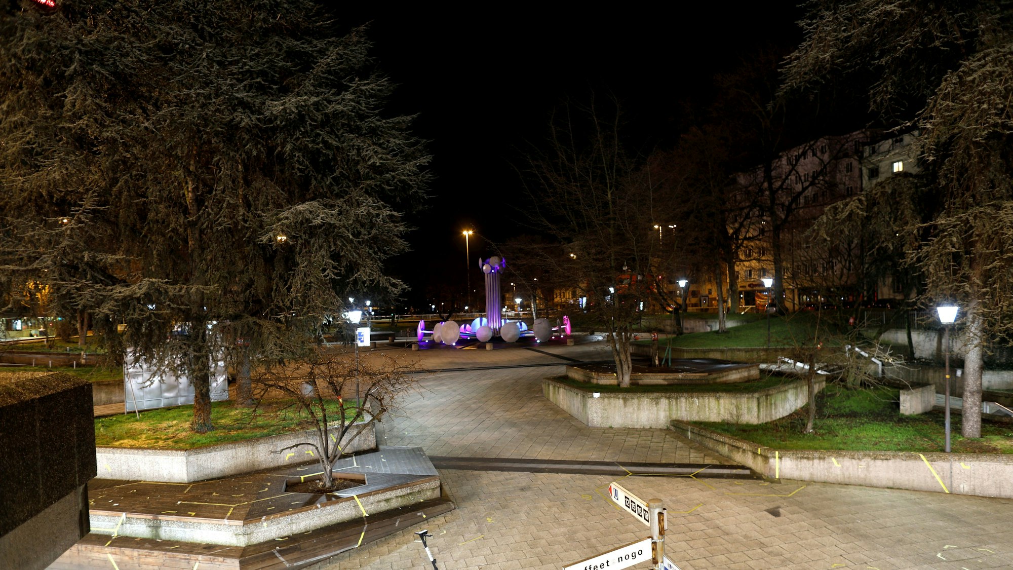 Der Ebertplatz in Köln bei Nacht.
