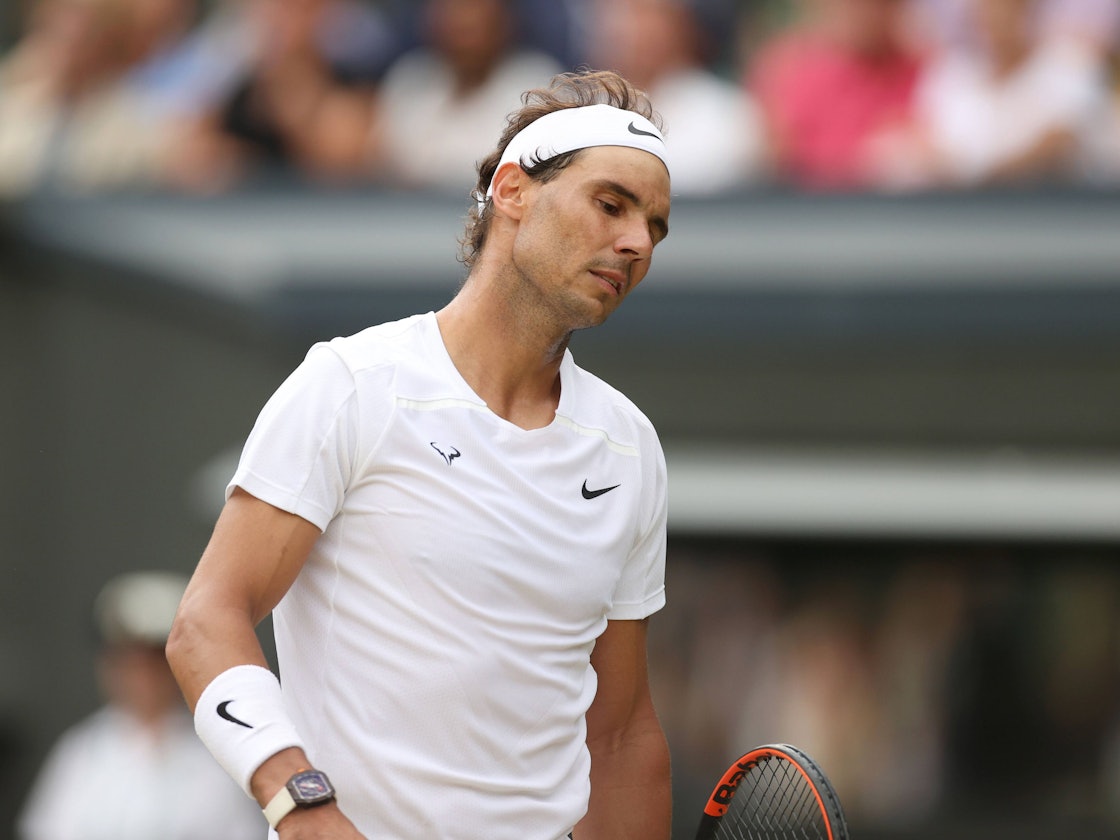 Rafael Nadal in Wimbledon auf dem Platz.