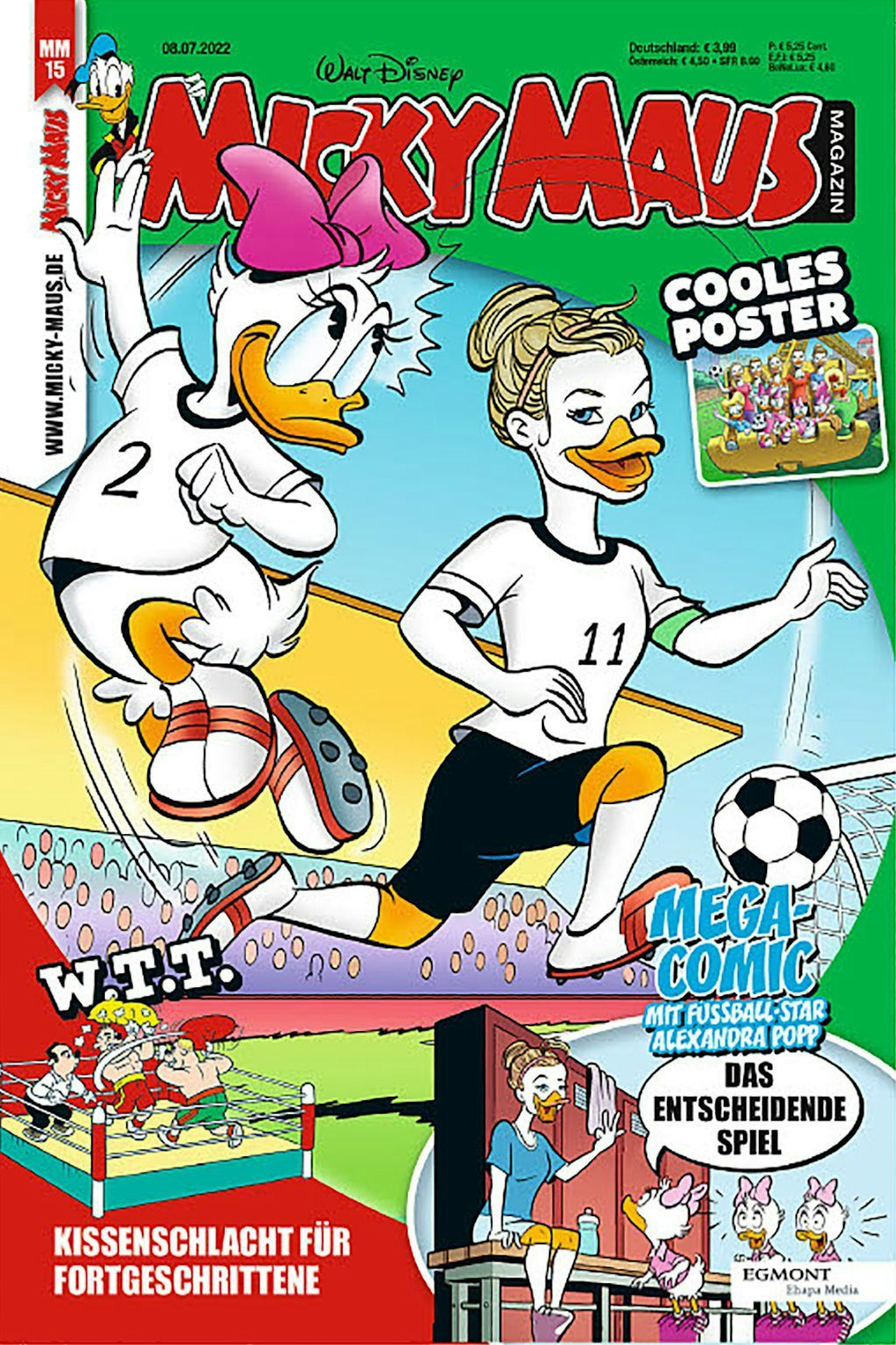 Deutsche Kapitänin Alexandra Popp als Comicfigur in Entenhausen.