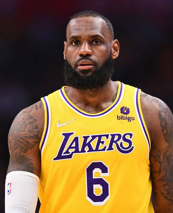 Basketball-Profi LeBron James von den Los Angeles Lakers während eines NBA-Spiels.