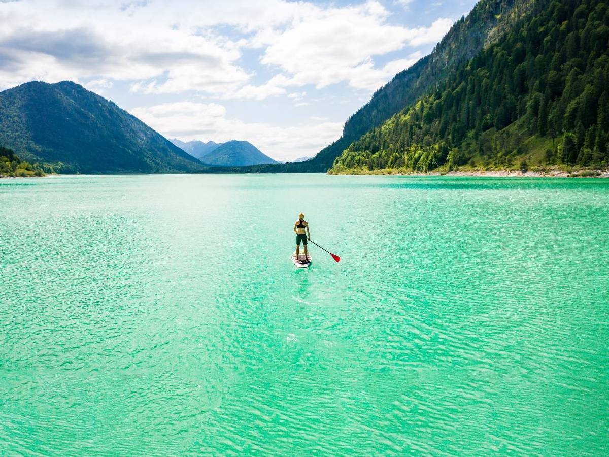 SUP auf dem Sylvensteinstausee