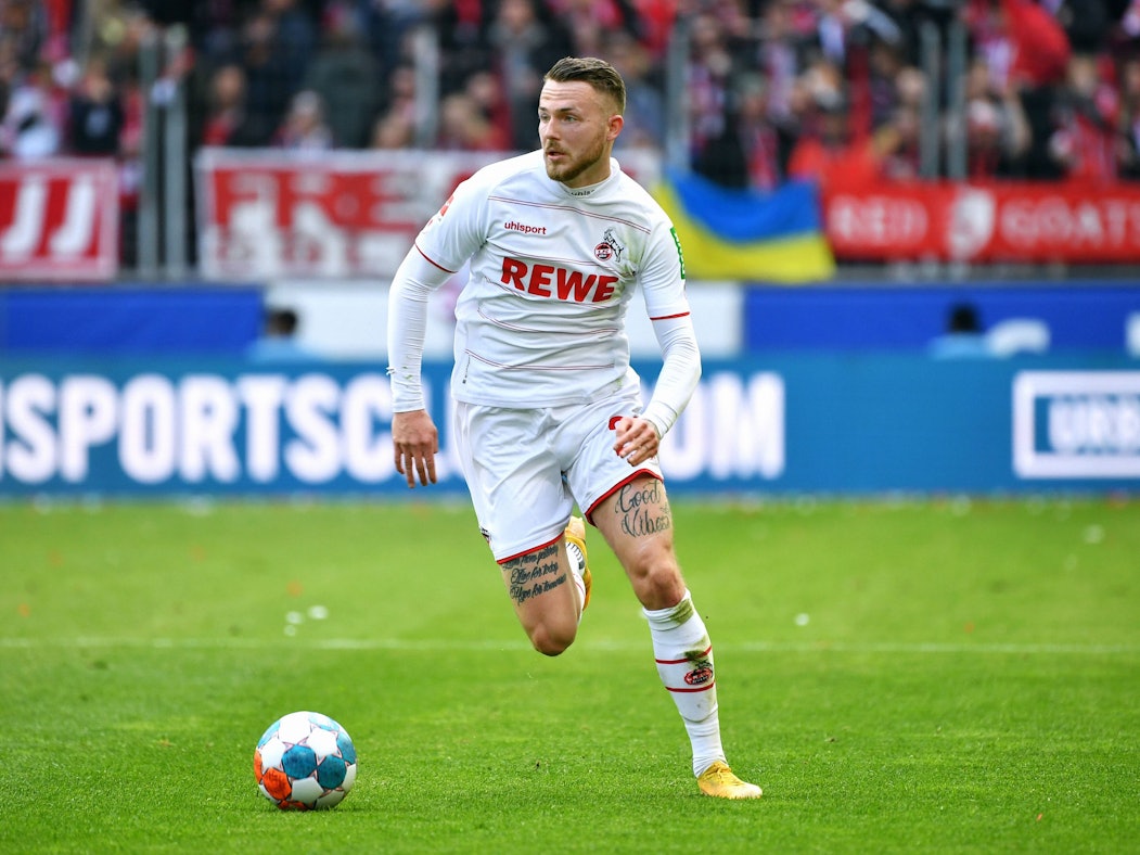 Jannes Horn im Einsatz für den 1. FC Köln, hier am 9. April 2022 gegen Mainz