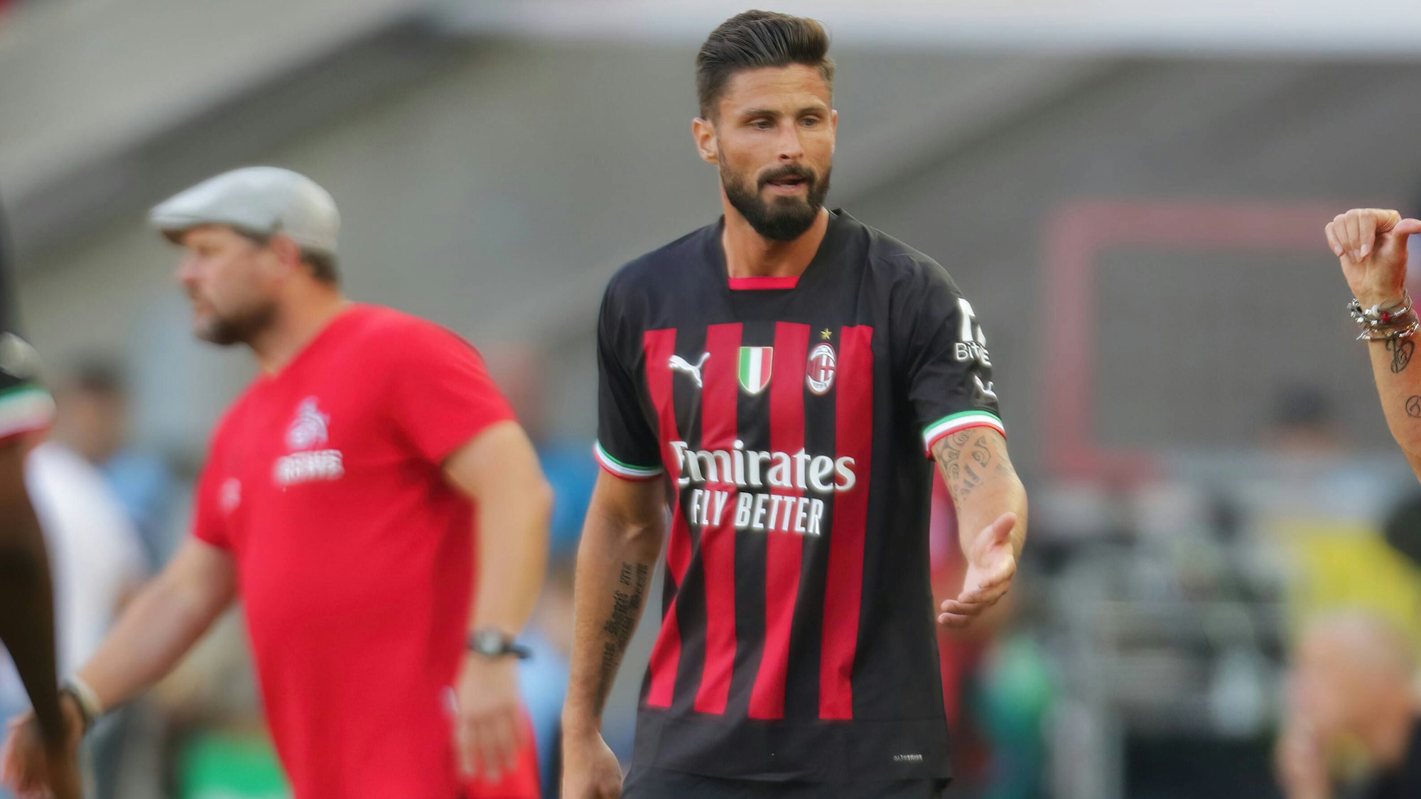 Köln, Deutschland, 16.07.2022, Telekom Cup, 1. FC Köln vs AC Mailand, Olivier Giroud Mailand *** Cologne, Germany, 16 07 2022, Telekom Cup, 1 FC Cologne vs AC Milan, Olivier Giroud Milan