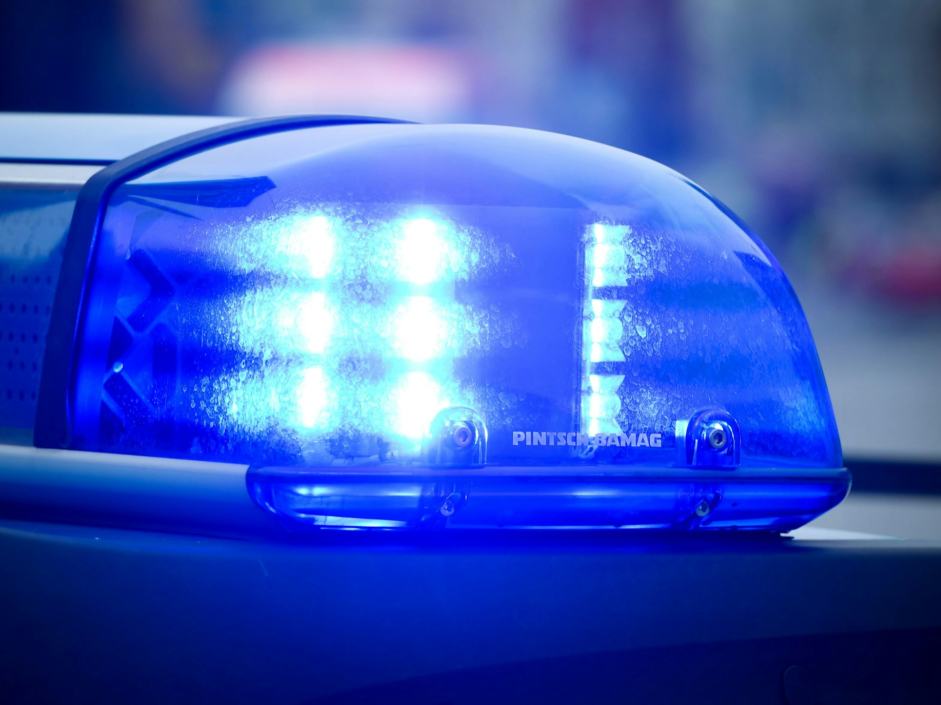 Das Blaulicht an einem Polizeiauto am 11.09.2014 in Frankfurt (Oder) (Brandenburg).