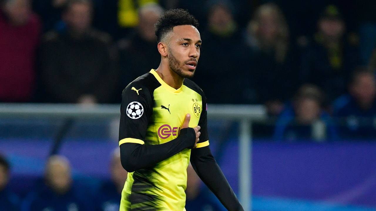 Pierre-Emerick Aubameyang jubelt nach seinem Treffer gegen Tottenham Hotspurs.