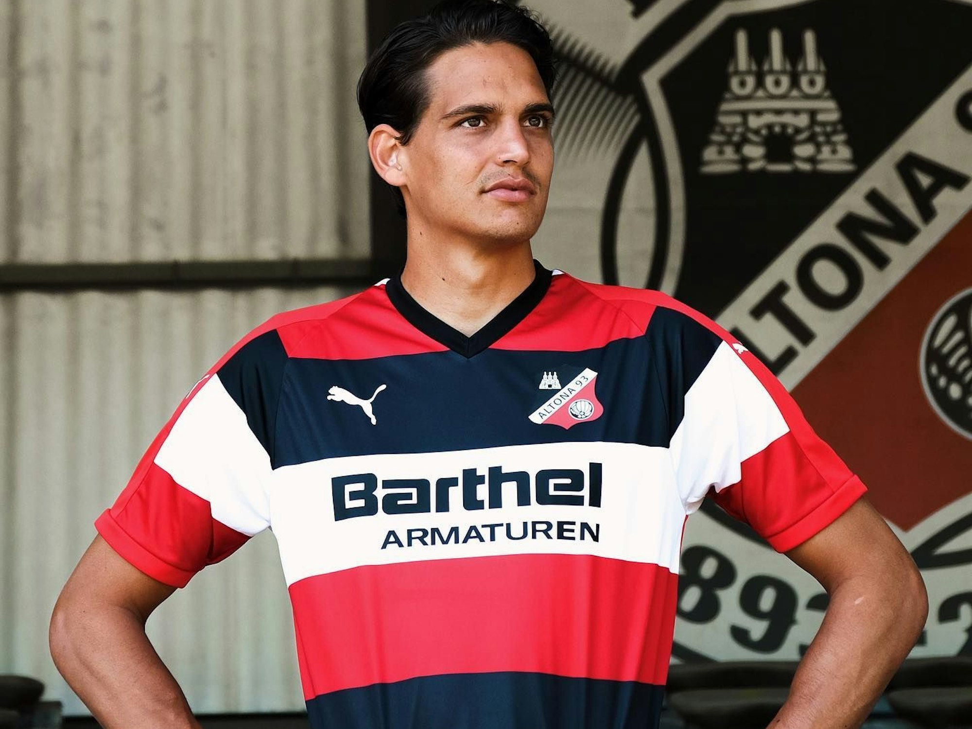 Kevin Prinz von Anhalt bei seiner Vorstellung als Neuzung des SV Altona 93.