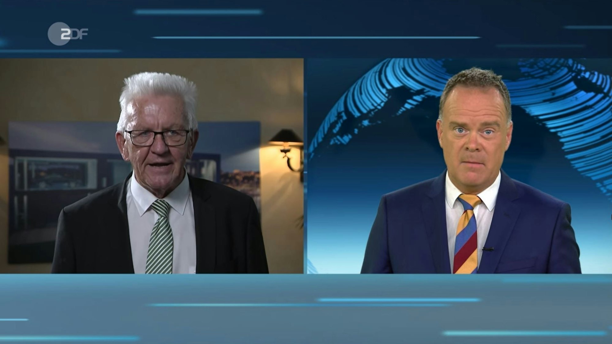 Weder die Grünen noch andere demokratische Parteien wollen zurück zur Atomkraft, sagt Winfried Kretschmann, grüner Ministerpräsident von Baden-Württemberg, im ZDF-Interview. Während des Gesprächs ist er dermaßen genervt, dass er Moderator Christian Sievers angeht.