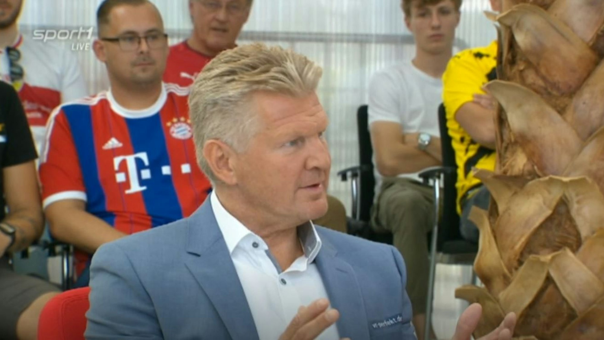 Stefan Effenberg spricht im TV-Studio.