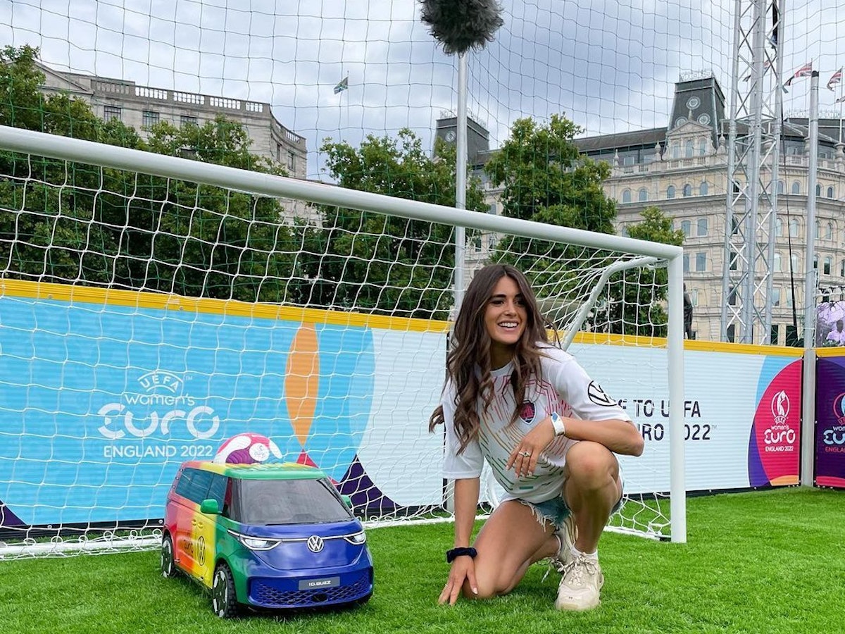 Imke Salander bei einem Sponsorentermin für Volkswagen.